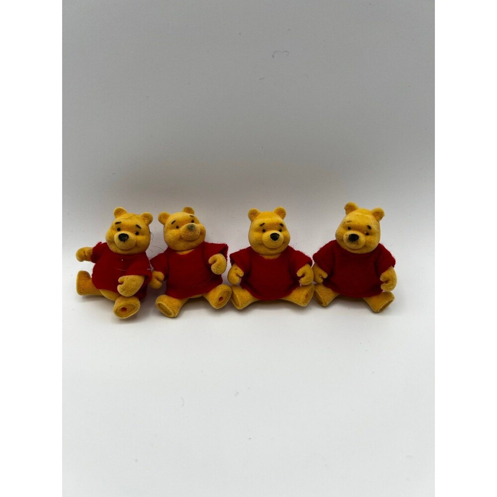 Winnie the Pooh, Mattel 1998, Flocked figure, Vintage Disney, and Friendly Place
